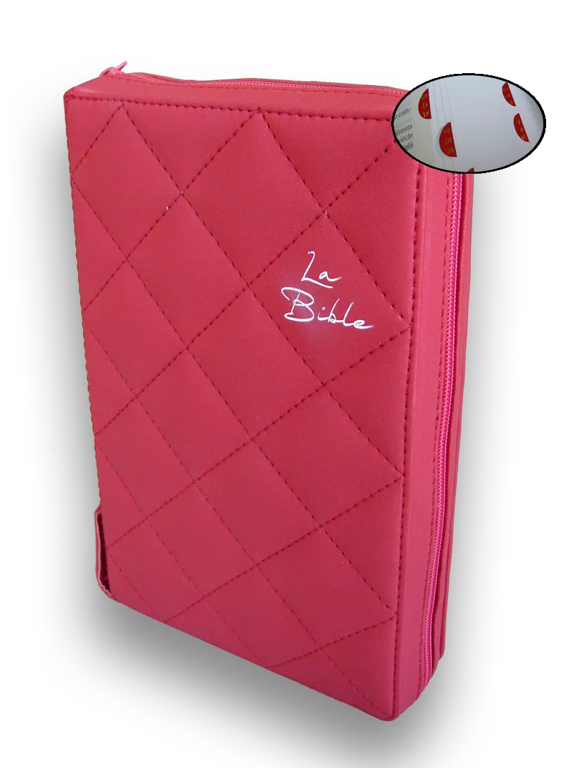 BIBLE SEGOND 21 SOUPLE ROUGE FERMETURE ECLAIR ET ONGLETS