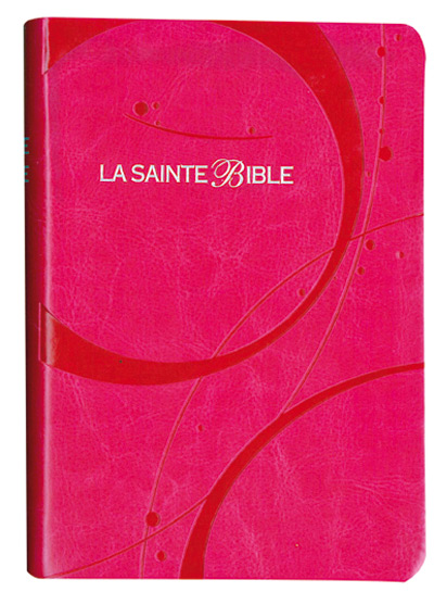 BIBLE SEGOND 1910 COMPACTE SIMILICUIR ROSE TRANCHES ARGENTEE AVEC INTRODUCTIONS ET NOTES