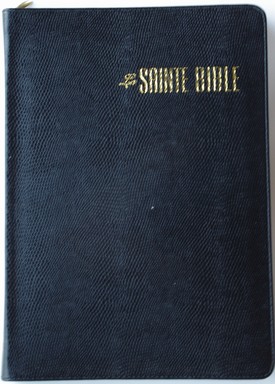 BIBLE SEGOND ESAIE 55 CONFORT SOUPLE PU LEZARD NOIR,F.E. ET ONGLETS 704