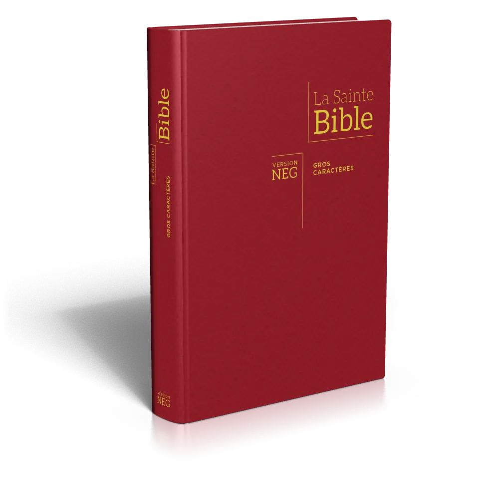 BIBLE NEG, GROS CARACTERES, COUVERTURE RIGIDE, BORDEAUX