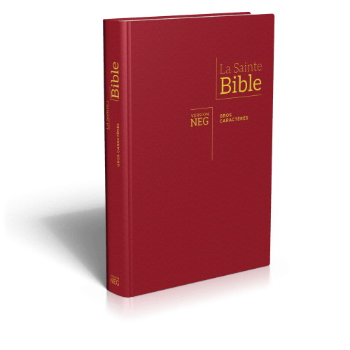 BIBLE NEG, GROS CARACTERES, COUVERTURE RIGIDE, BORDEAUX