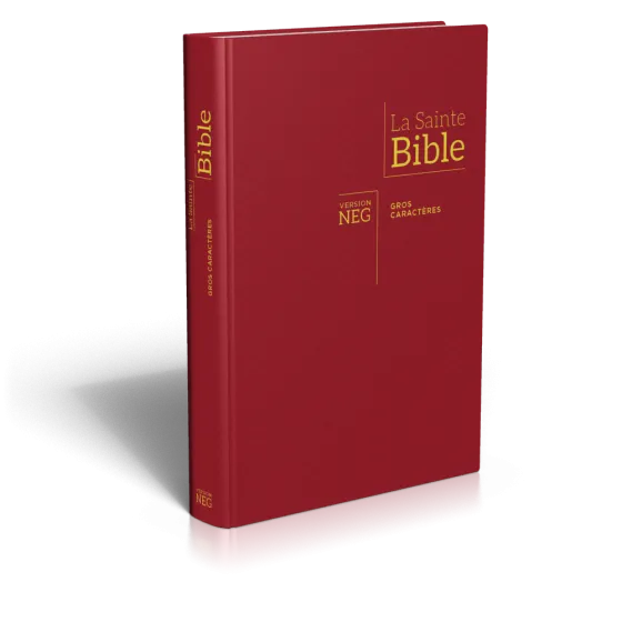 BIBLE NEG, GROS CARACTERES, COUVERTURE RIGIDE, BORDEAUX