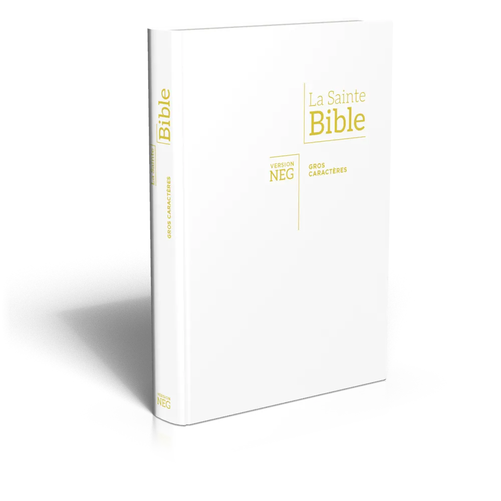 BIBLE NEG79, GROS CARACTERES, COUV SOUPLE BLANCHE, TR. OR