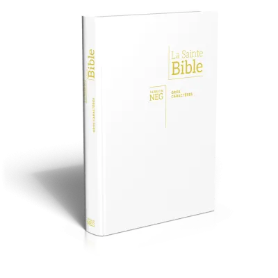 BIBLE NEG79, GROS CARACTERES, COUV SOUPLE BLANCHE, TR. OR