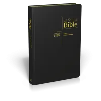 BIBLE NEG79, GROS CARACTERES, COUV. FIBROCUIR, TR. OR, ONGLETS