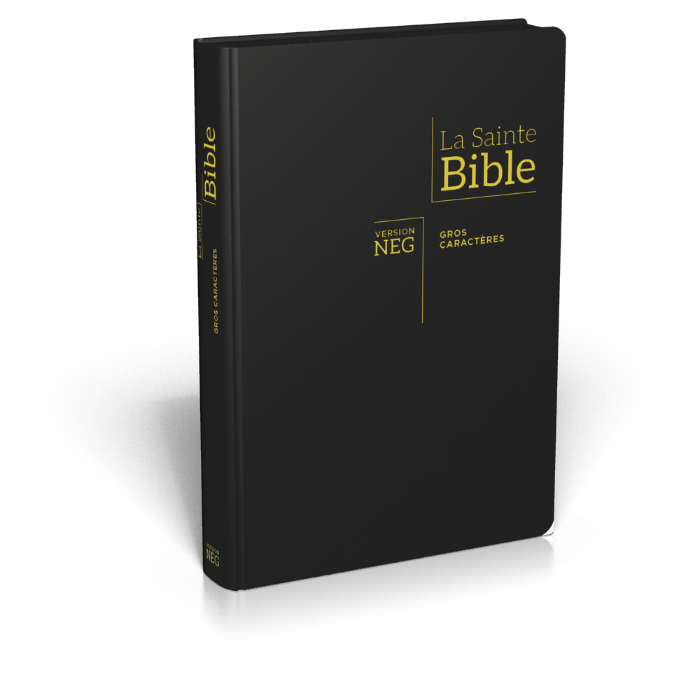 BIBLE NEG79, GROS CARACTERES, COUVERTURE FIBROCUIR, FERMETURE ECLAIR, TR.OR. ONGLETS