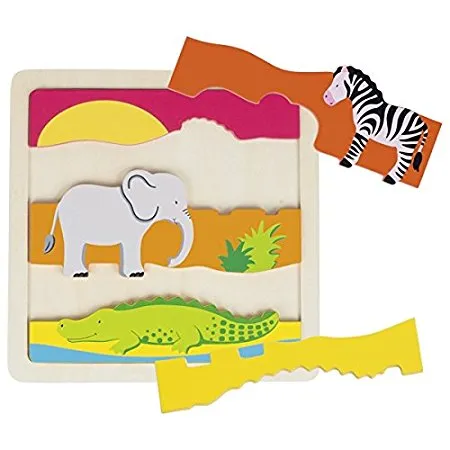 Puzzle - Animaux africains - 5 pièces - 21x21 cm