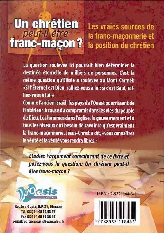 UN CHRETIEN PEUT-IL ETRE FRANC-MACON ?