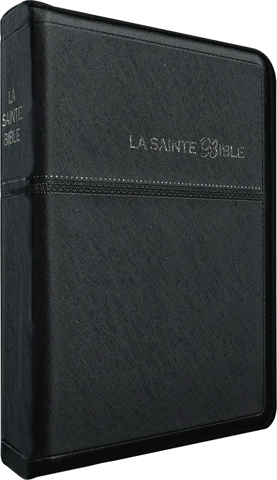 Bible Segond 1910 comptact souple similicuir noir onglets ferm. éclair
