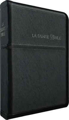 Bible Segond 1910 comptact souple similicuir noir onglets ferm. éclair