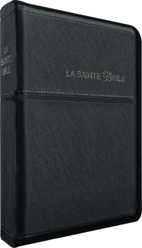 Bible Segond 1910 comptact souple similicuir noir onglets ferm. éclair