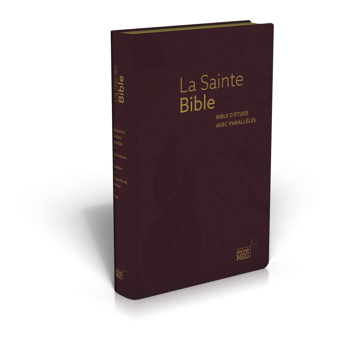 Bible NEG étude avec parallèles souple bordeaux tranche or et onglets