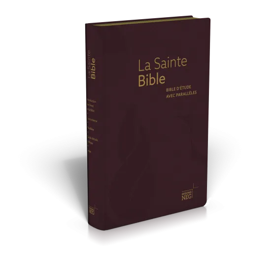 Bible NEG étude avec parallèles souple bordeaux tranche or et onglets