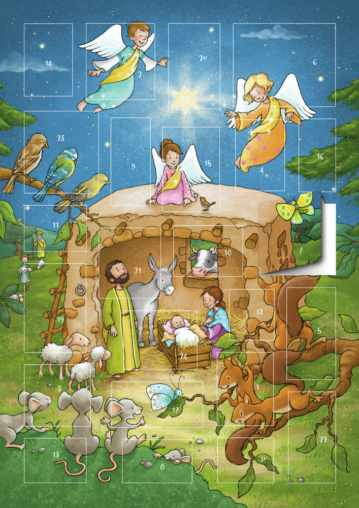 Calendrier de l'avent magnétique Nativité