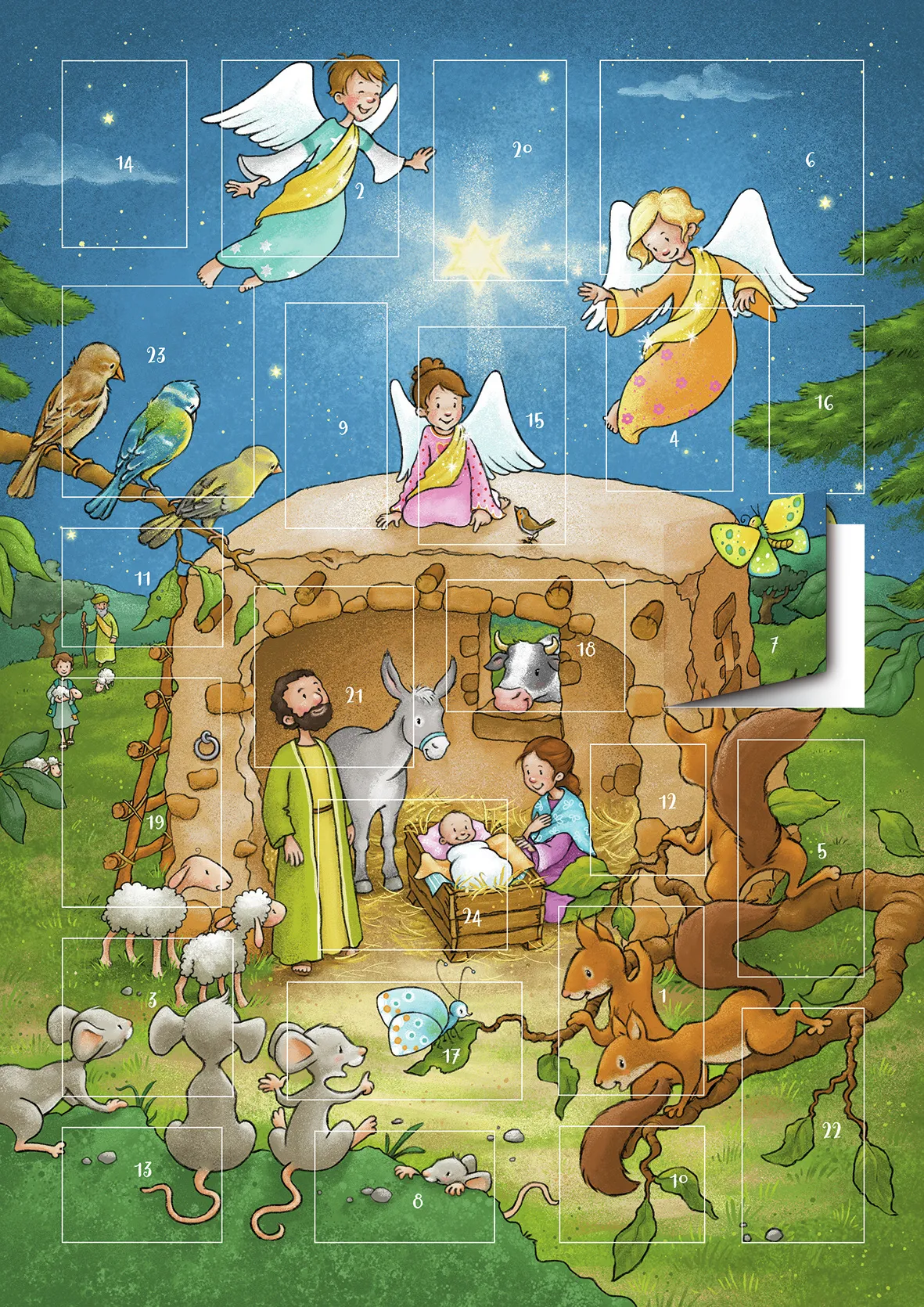 Calendrier de l'avent magnétique Nativité