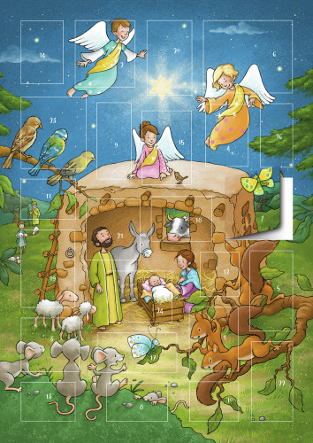 Calendrier de l'avent magnétique Nativité