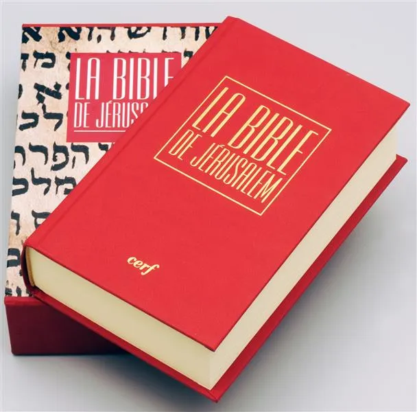 Bible de Jérusalem major toilée rouge avec étui