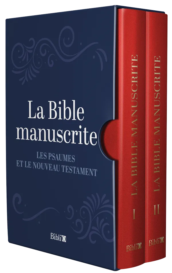 Bible manuscrite (La) - Les Psaumes et le Nouveau Testament écrits à la main (coffret 2 tomes)