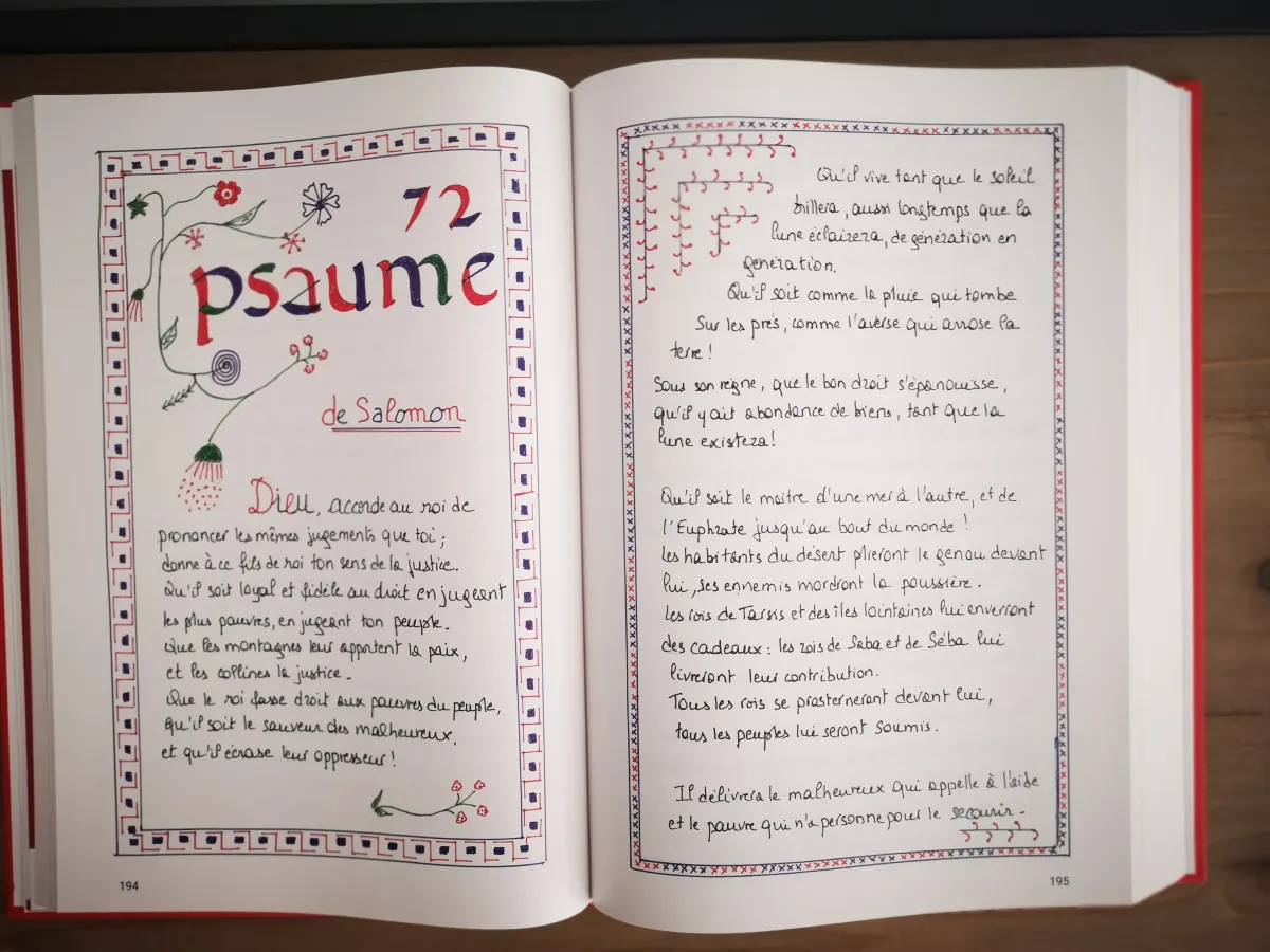 Bible manuscrite (La) - Les Psaumes et le Nouveau Testament écrits à la main (coffret 2 tomes)