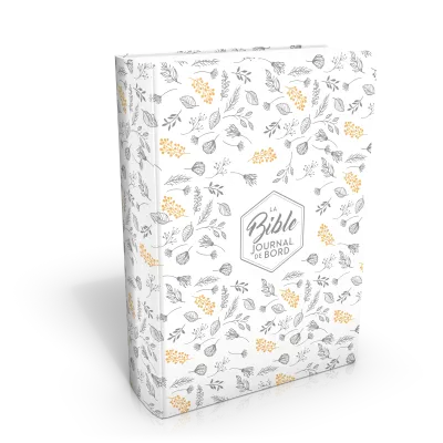 Bible Segond 21 Journal de bord - couverture souple Vivella blanc avec motifs dorés