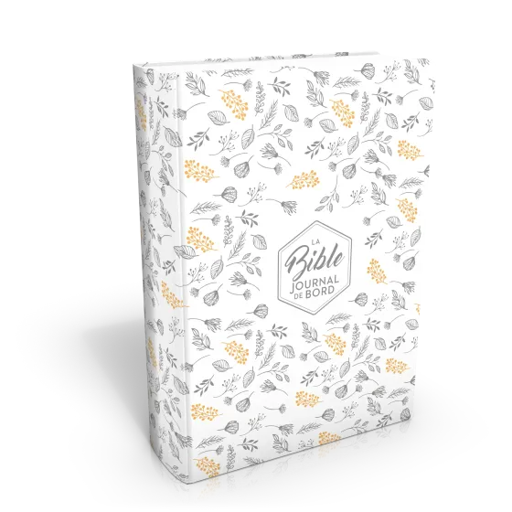Bible Segond 21 Journal de bord - couverture souple Vivella blanc avec motifs dorés