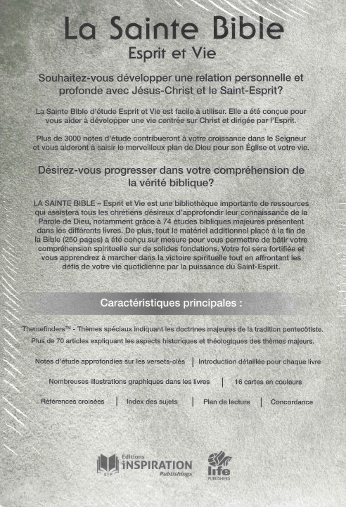 Bible Esprit et vie - bleu nuit avec onglets tranche argent - Louis Segond 1910