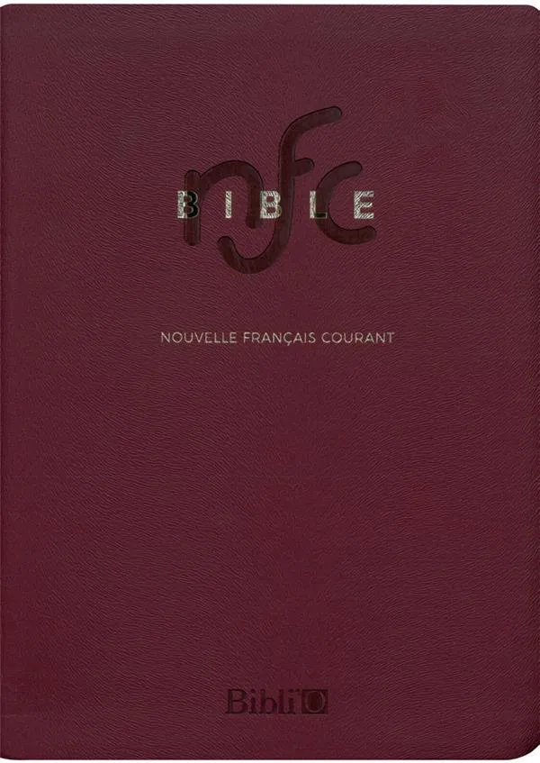 Bible Nouvelle Français courant souple similicuir bordeaux ferm. éclair tranche or avec deutéro