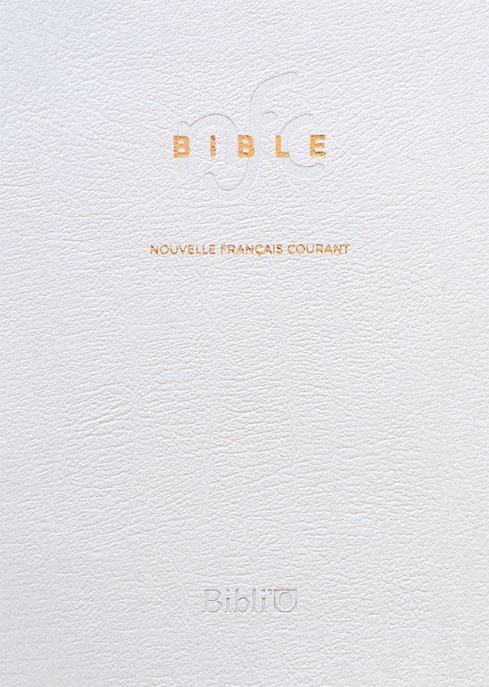 Bible Nouvelle Français courant souple cuir blanc tranche or sans deutérocanoniques