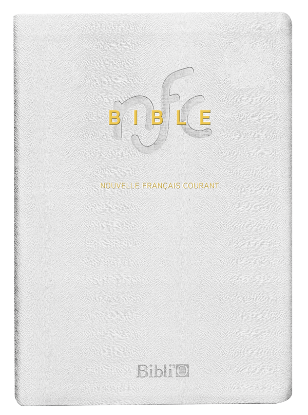 Bible Nouvelle Français courant souple cuir blanc tranche or sans deutérocanoniques