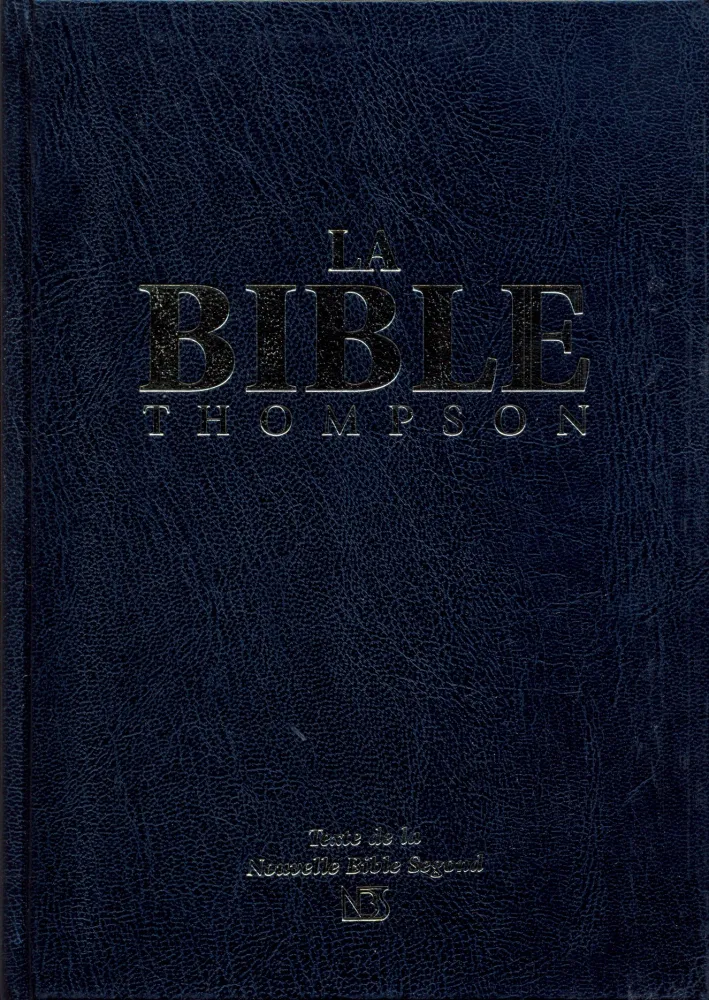 BIBLE NBS THOMPSON, RIGIDE NOIRE, TRANCHE BLANCHE, ONGLETS