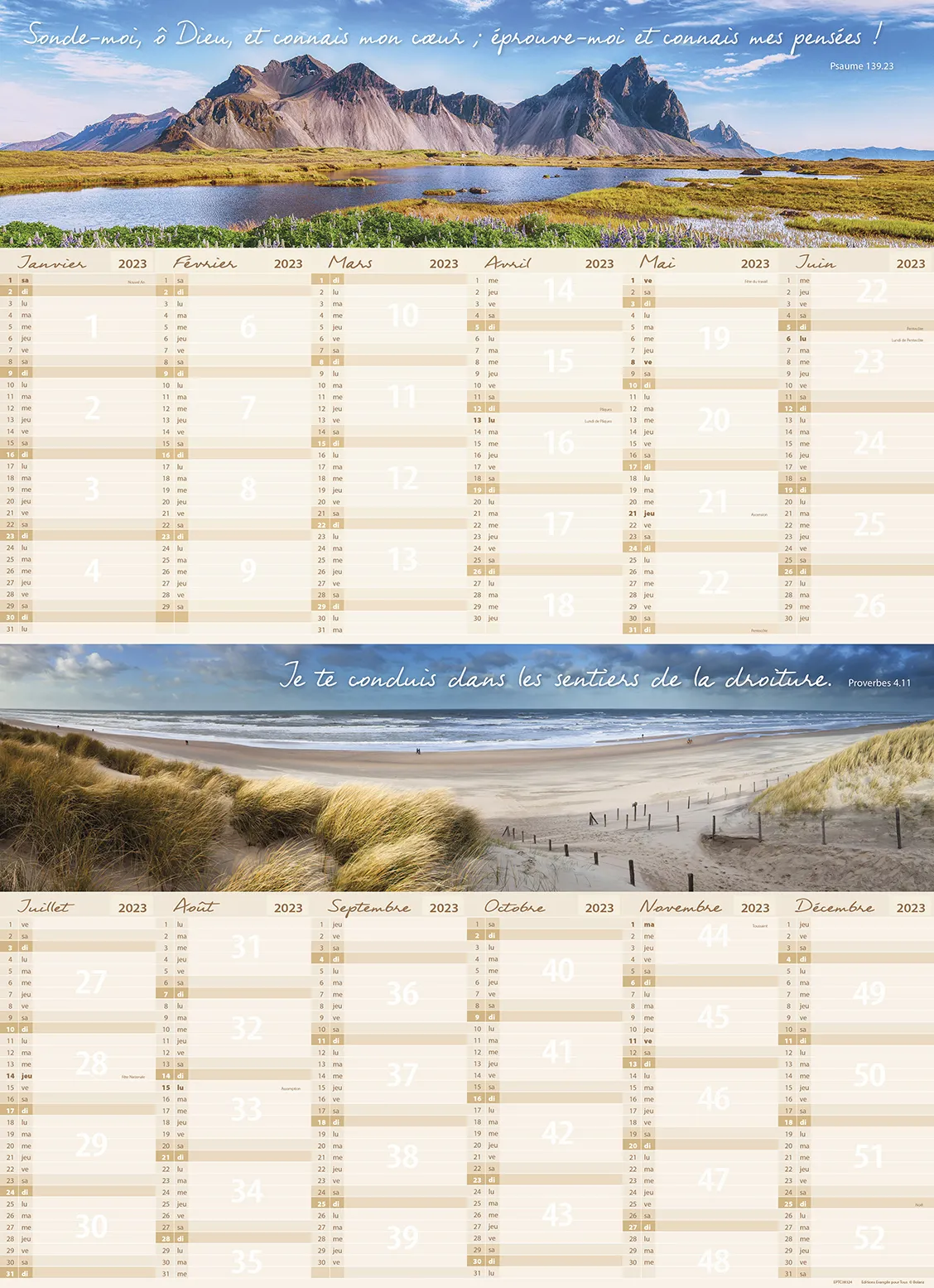 Calendrier planning Nature - mural