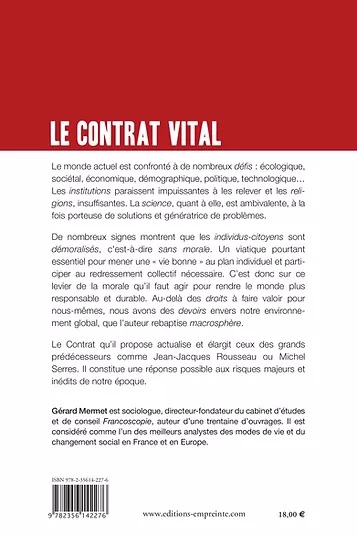 Contrat Vital (Le) - Pour un monde moral et durable