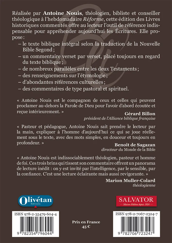 Bible (La) AT-2 les livres historiques - commentaire intégral verset par verset